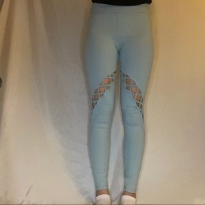 blue workout leggings